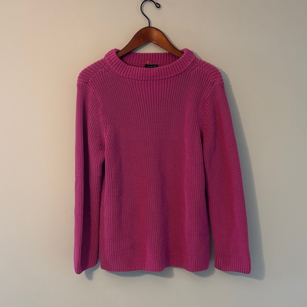 Talbots Vibrant Pink Cowl Neck Sweater